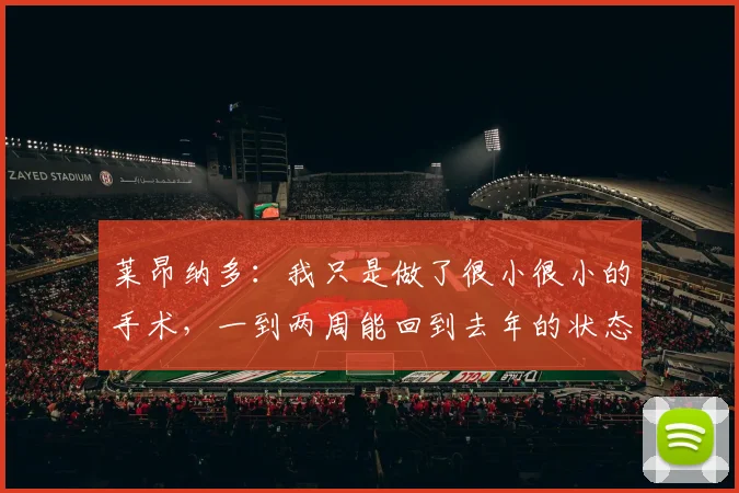 莱昂纳多：我只是做了很小很小的手术，一到两周能回到去年的状态